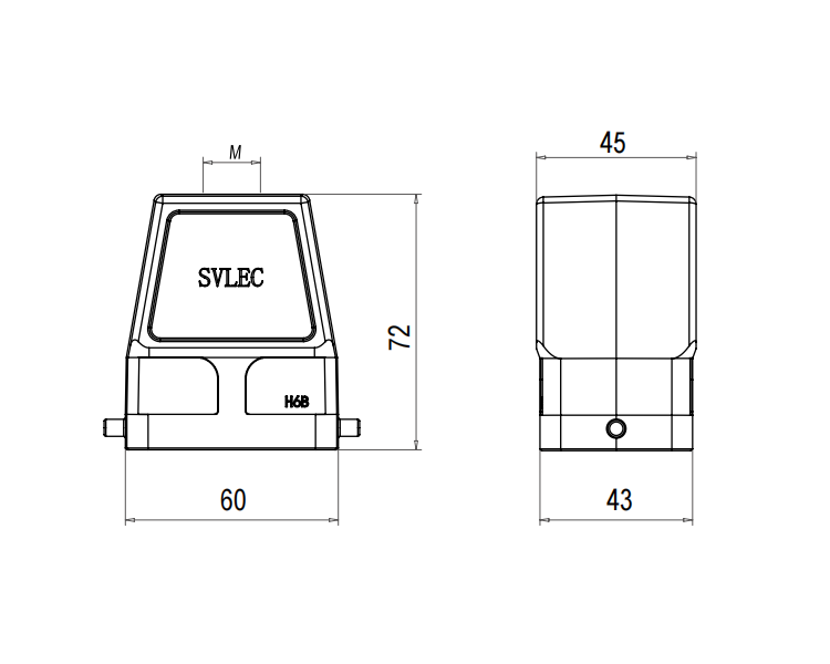 H6B Top Entry Metal Plastic Hoods