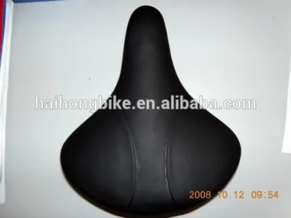 Comfortable safe gray leather adult bike seats with bicycle parts