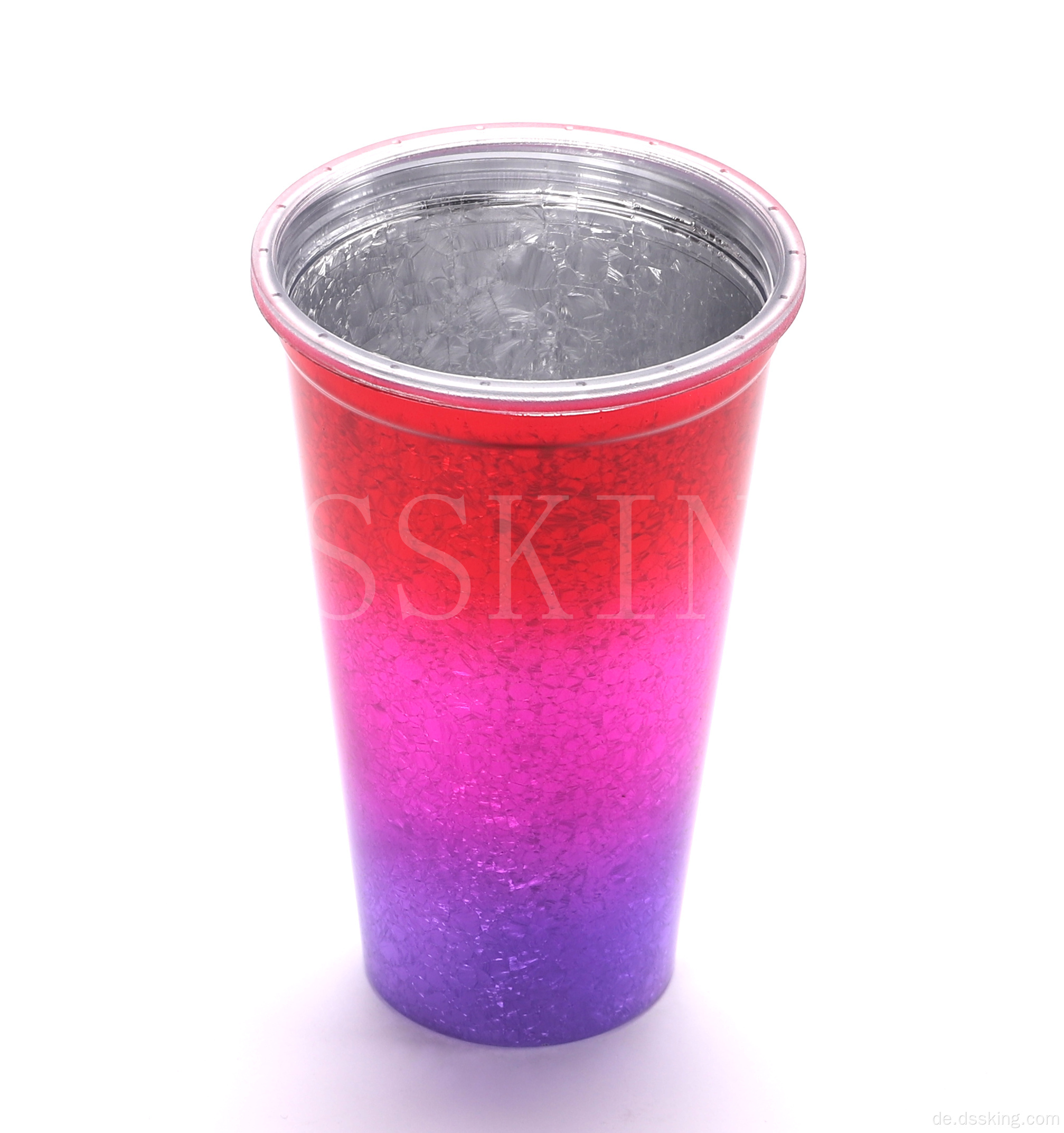 16oz Doppelschichten Plastikbecher mit Deckel