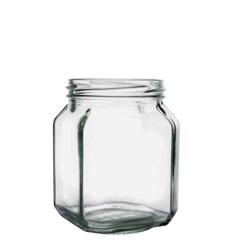 300ml Clear Glass Beveled Edge Jars