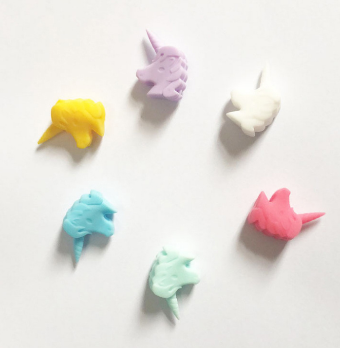 Unicorn Silicone Glass Markers Tags Charm