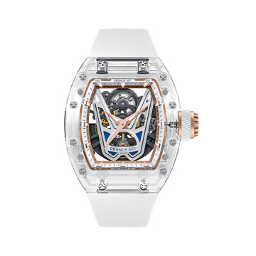 Cronostar OEM 41mm Watch Lelaki Mekanikal dengan Reka Bentuk Telus dan Mekanisme Winder Mewah