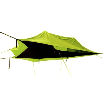Black Waterproof 2 Layers Mosquito Net Hammock Tent for 3-Person Camping Outdoor Use