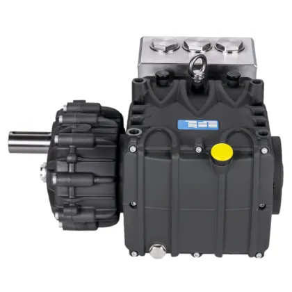 Large flow intensifier pump for waterjet cutting