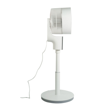 Verstellbarer weißer Standventilator mit Fernbedienung und LED-Anzeige