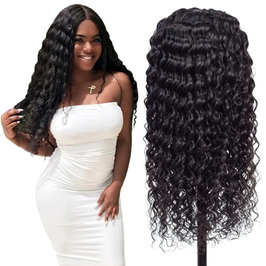 360 Lace 100% Brazilian Virgin Human Hair For Black Women Loose Deep  Lace  Wig