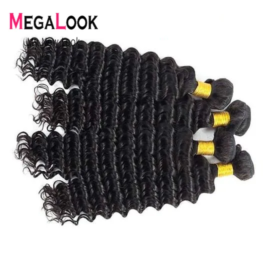 Wholesale  Cuticle Aligned Virgin Hair,Deep Wave Virgin Human Hair Bundle,  Brazilian Human Hair Extension