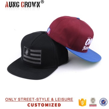 fashional flat brim custom-made cotton 5 panel hat