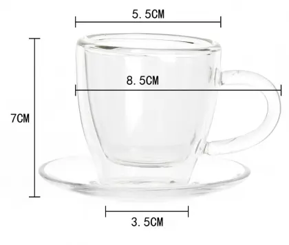 Handle Clear Glass Blue Mountain Coffee Mugs