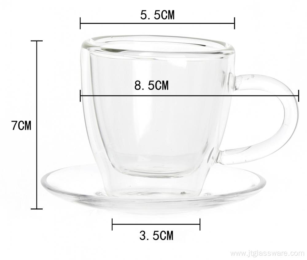 Handle Clear Glass Blue Mountain Coffee Mugs