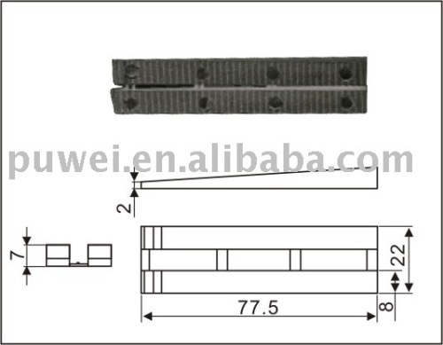 Black square plastic cushion/ plastic pad 9.17.52325 Adjustablel Glass Pad