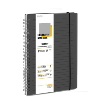 PP Plastic Waterproof Cover Notebooks A4/A5 Spiral Ruled Lined Graph Dotted Notebooks with Transparent Cover