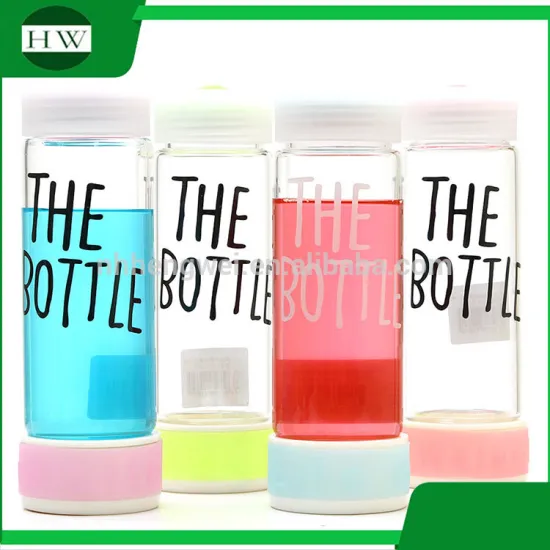 colorful sport clear the bottle magic anti fall silicone glass drinking juice water suction bottle mug cup