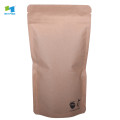 Bolsa Kraft Paper Stand Up Pochette Compostables Sac Protéine Avec Fermeture À Glissière Et Clear Win