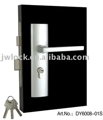 Aluminium DY6008-01S Lever Door Handle Lock Set
