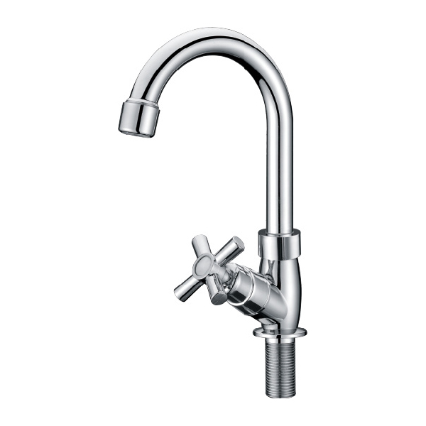 Polished Goose Neck Basin Kitchen Tap Faucet