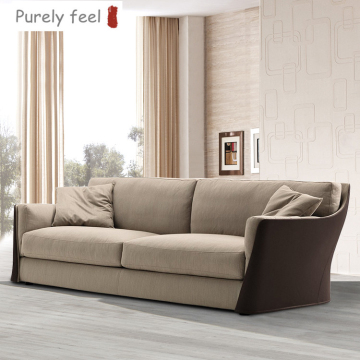 Modern Minimalist Cloth Office Sofa - PurelyFeel Nordic Leather Fabric Combo