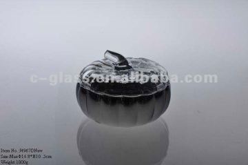 halloween pumkin shaped glass jar