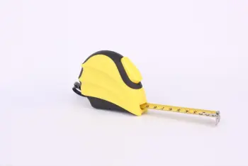 black and red color rubber coated measuring tape 7.5m