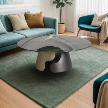 Mesa de café de mármol de estilo italiano de alta calidad con acero inoxidable para salas de estar modernas