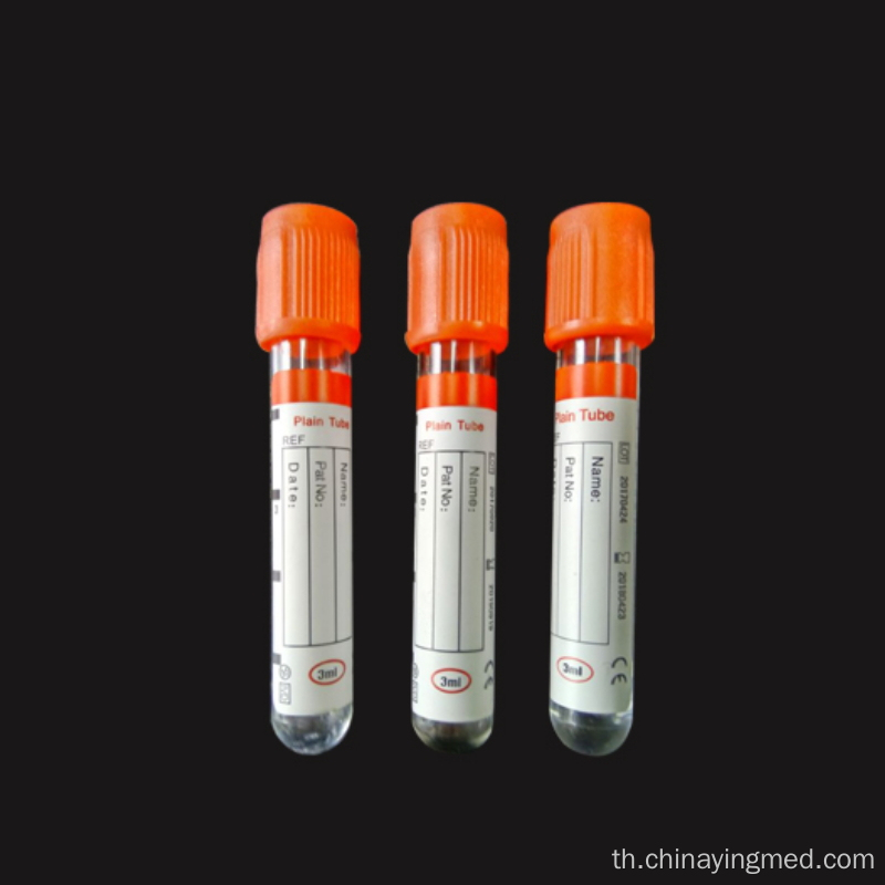 หลอดทดลอง Orange cap clot serum anticoagulant tube