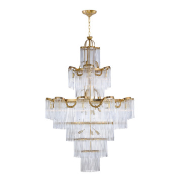 Luxury Modern Crystal LED Chandelier Antique Brass Pendant Lamp