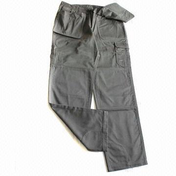 Work trouser, made of T/C 14x10/100x50, in Teflon finishing, work with 3 needles fell seam machine