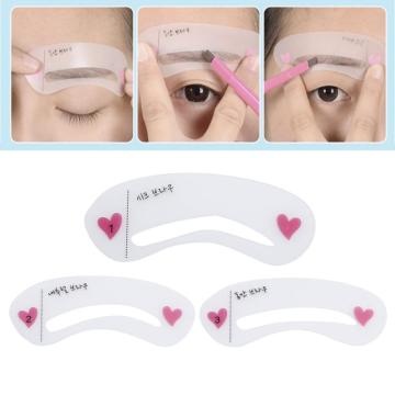 3 Pcs New Eyebrow Template Stencil Tool Makeup Eye Brow Template Shaper Make Up Tool Eye Brow Guide Template Eyebrow Stencils