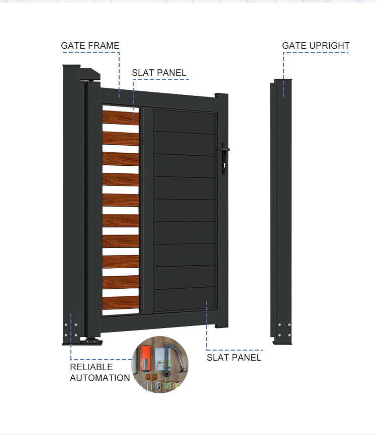 Black Aluminum Swing Gate For Sidewalks, High Quality Black Aluminum ...