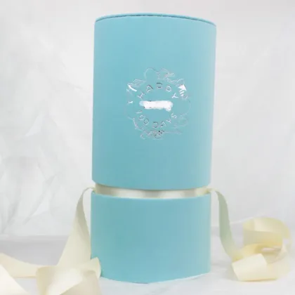 Custom Silver Logo Wine Bottle Velvet Paper Tube