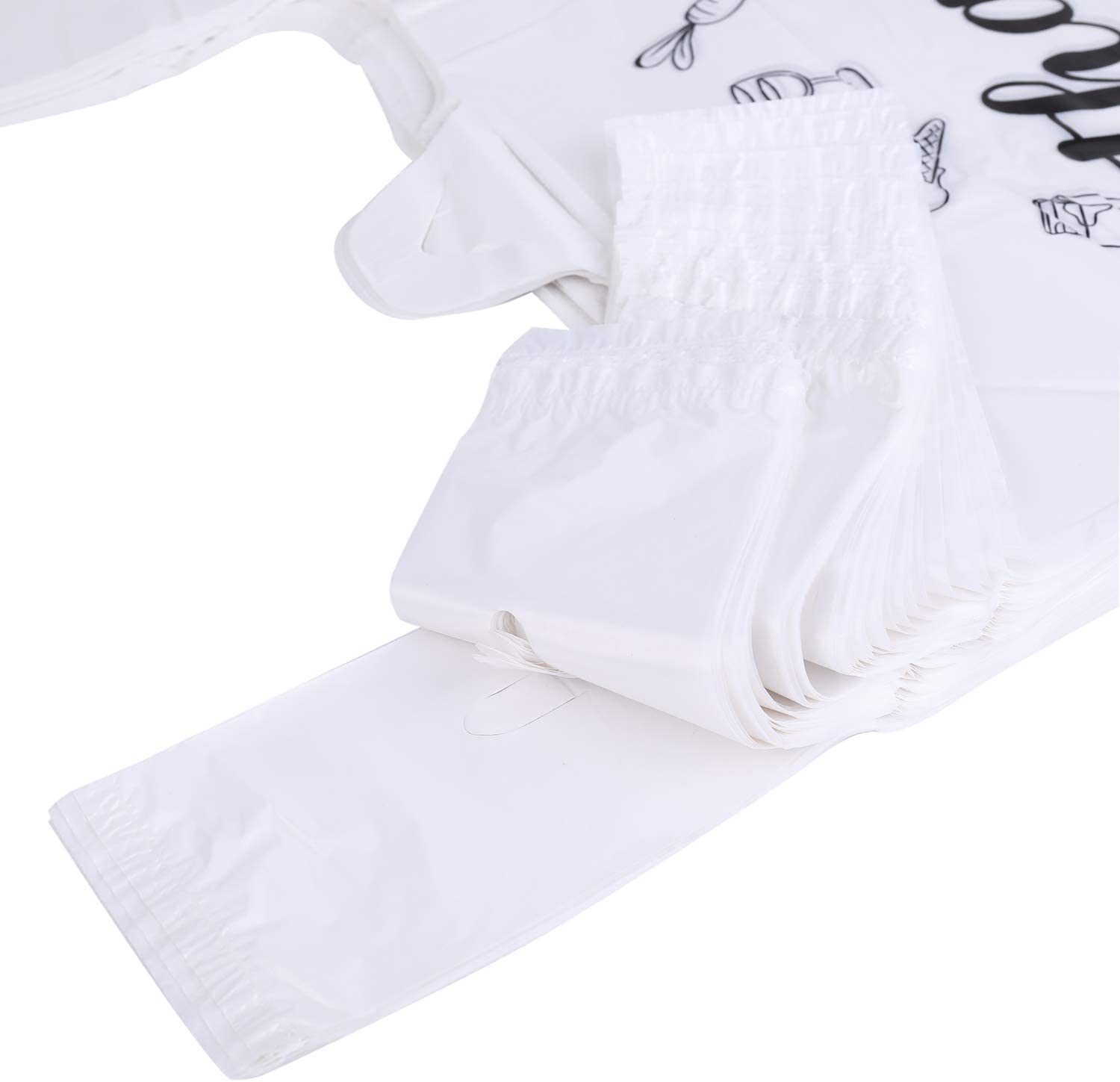 White Plastic Produce T Shirt Packaging Grocery Thank You Shopping Bag