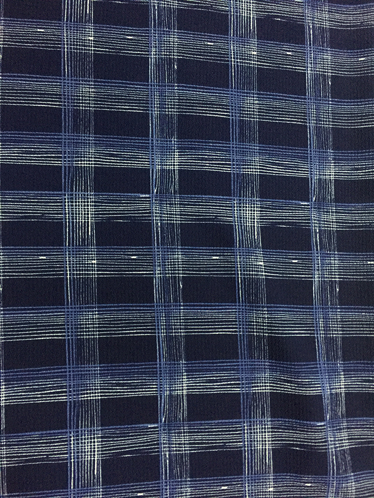 Check Design Polyester Bubble Crepe Printing Fabric