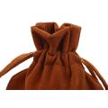 Round brown velvet bags for jewelry supplier