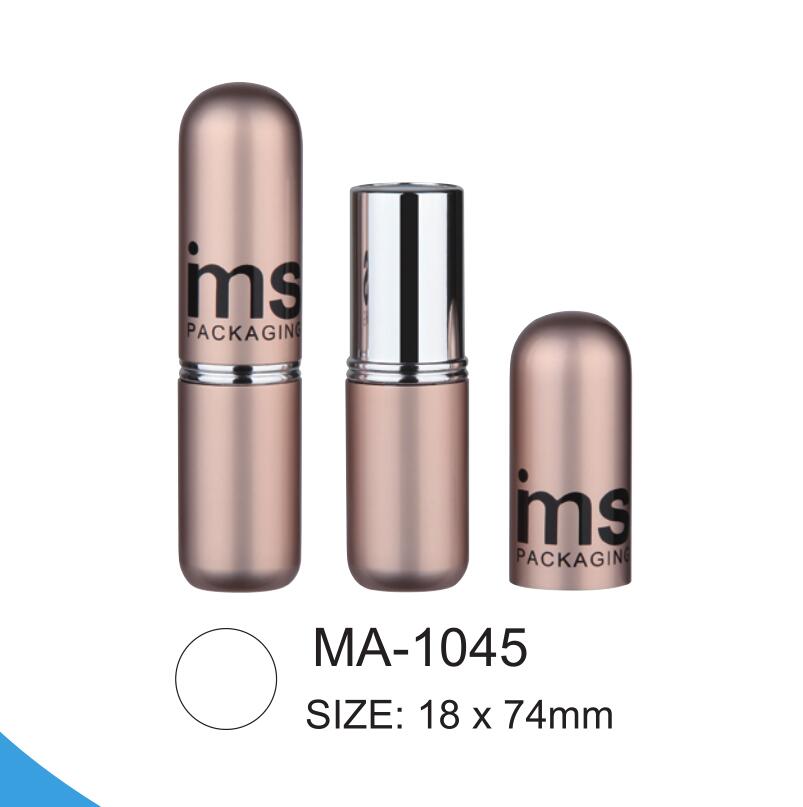 Rund aluminium kosmetisk läppstiftfodral MA-1045