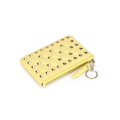 2021 coin key square metal decoration zipper wallet
