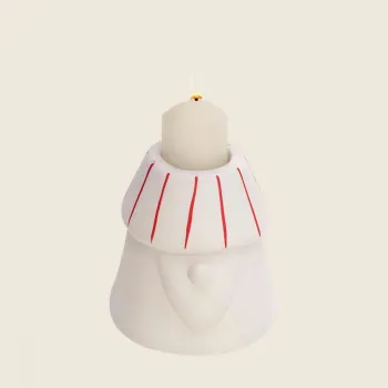 White Elf Candle Holder