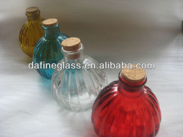 color wish glass bottle with cork for present