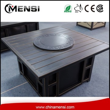 43" outdoor square fire pit table