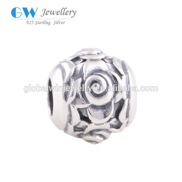 925 Sterling Silver Round Charm Antique Finishing Charm European Bracelet Charms