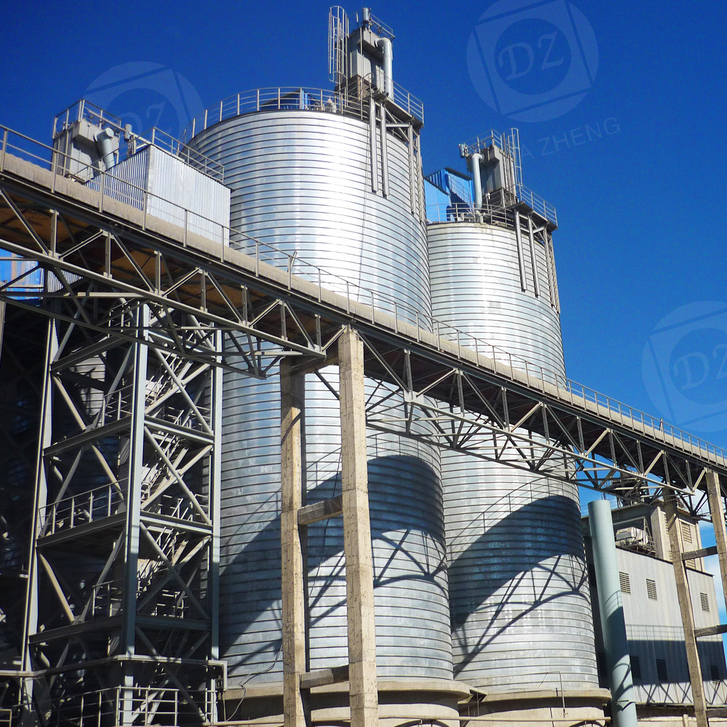 Building materials storage spiral occlusal steel plate silo