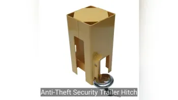 Durable Yellow Square Powder Coated Trailer Hitch Lock