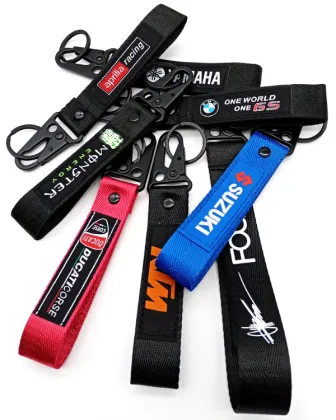 Embroidered Motorcycle Car Biker Keychain Key Fob Tag