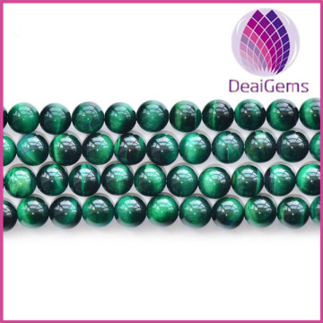Wholesale fashion semi precious tiger eye green gemstone jewelry bead