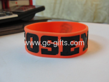 Wide Orange Silicon Bracelets 
