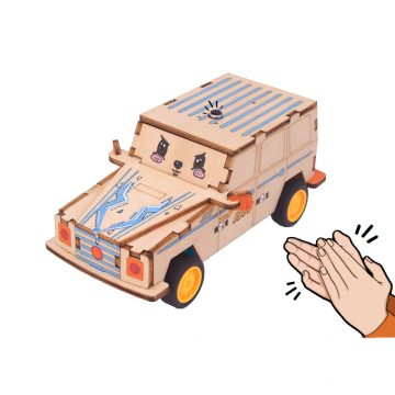 Voice-Controlled Wooden 3D Puzzle Car Set: An Interactive DIY Game Toy for Unisex Kids