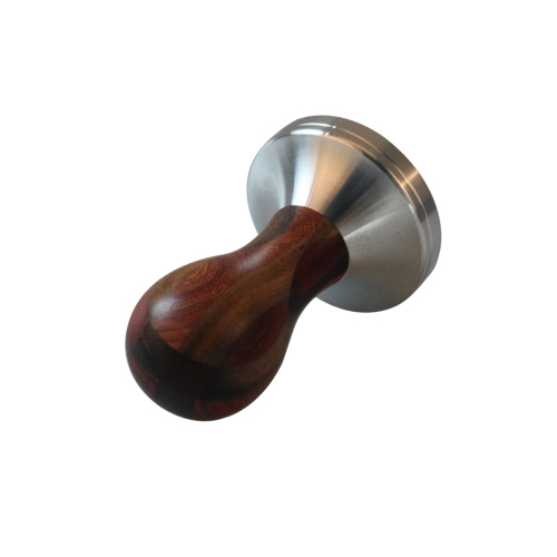 wooden handle coffee tamper press