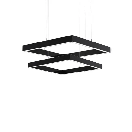 Modern Hanging Pendant Light Contemporary Acrylic Black White Red New Design Square Lamp Dining Room Living Room LED Chandelier