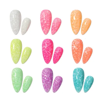 9 Color Summer Snow Glitter Gel Polish Purple OEM Customization