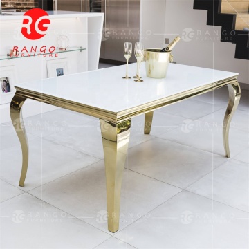 Luxury Gold Base Marble Top Dining Table for Home Furniture