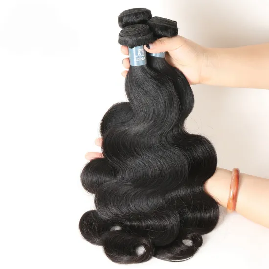 Unprocessed Brazilian Virgin Remy Human Hair Extension Body Wave Bundles Deal Natural Black Color Can Be Dyed Bleached